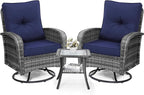 wildformers Luxury Outdoor Swivel Wicker Glider Patio Chairs by wildformers