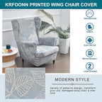 KRFOONN Wingback Chair Cover 2 Piece Stretch Wing Chair Covers Spandex - Image 4
