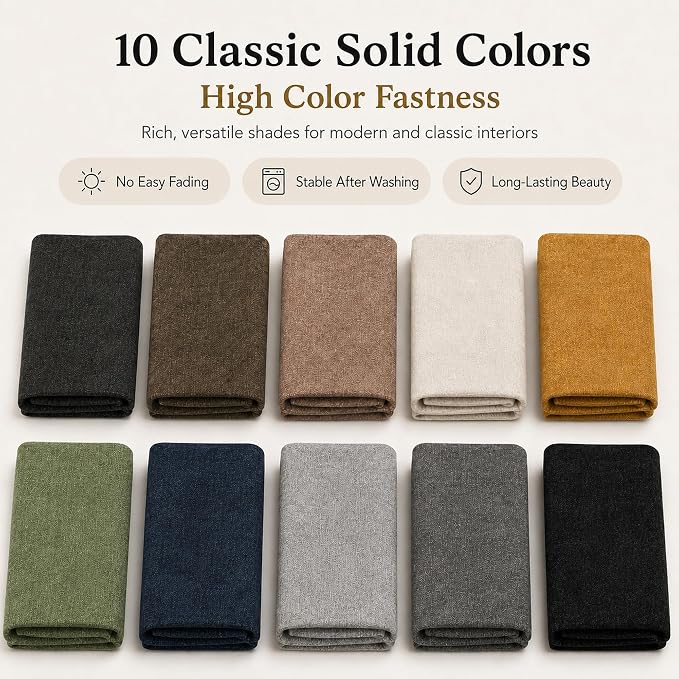 Mini Chenille Linen Blend Upholstery Fabric by the Yard, 57 Inch Wide Soft - Image 4