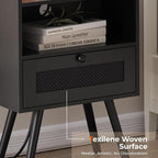 SUPERJARE Nightstand with Charging Station, Bedside Table with Texilene Surface - Image 7