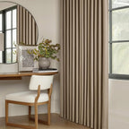 Light Brown 100% Blackout Pinch Pleated Linen 63 Inch Curtains - Image 7