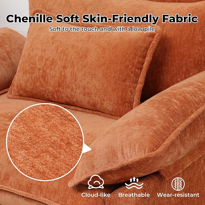 Oversized Accent Chairs with Ottoman Set of 2, Modern Comfy Reading Chair - Image 4