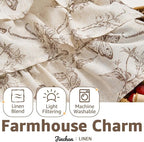 jinchan Ruffled Valance Curtain Linen Floral Kitchen Valance 18 Inch Shabby - Image 6