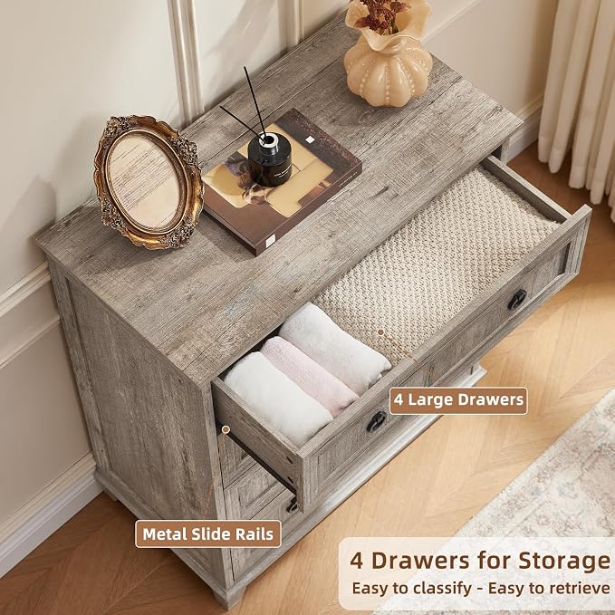 Joaxswe Farmhouse 4 Drawer Dresser - Image 7