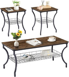 VECELO 3 Pieces Living Room Table Sets, Coffee and End Tables - Image 8