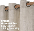 YoungsTex Natural Linen Curtains 63 Inch Length 2 Panel Linen Textured Curtains - Image 6