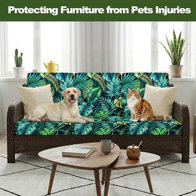 CALBODE Stretch Outdoor Seat Cushion Covers, Washable Reusable, Indoor/Outdoor - Image 6