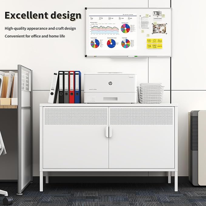 White Metal Storage Cabinet - Image 6