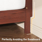 Lifezone Queen Bed Frame with Headboard, Solid Wood Bed Frame Queen Size with - Image 7