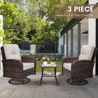 wildformers Luxury Outdoor Swivel Wicker Glider Patio Chairs - Image 2