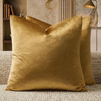 GIGIZAZA Golden Velvet Pillow Covers 20x20 Decorative Pillows Pack of 2 | Throw by GIGIZAZAFocusingonhomedecoration