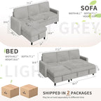 Walsunny 77" Sectional Sleeper Sofa - Image 2