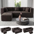 MONVANE 103'' Modular Sectional Sofa, Comfy Teddy Velvet Cloud Couch by MONVANE