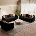 3-Piece Luxury Velvet Sofa Set for Living Room, Elegant Design Couch Set - Image 3