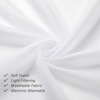 White Sheer Curtains 84 Inches Long 2 Panels, Airy Solid Voile Window Curtain - Image 7