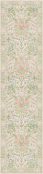 Washable Beige Green 2x10 Runner Rug - Image 3