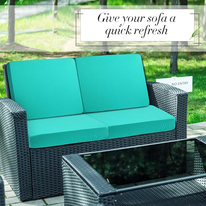 Newwiee 8 Pcs Stretch Patio Outdoor Cushion Covers Replacement, Fruit Green | 4 - Image 6