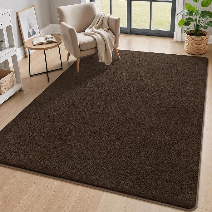 4x6 Area Rugs for Living Room Non Slip Dorm Bedroom Rug, Coffee | Modern Area by AROGANAREARUG
