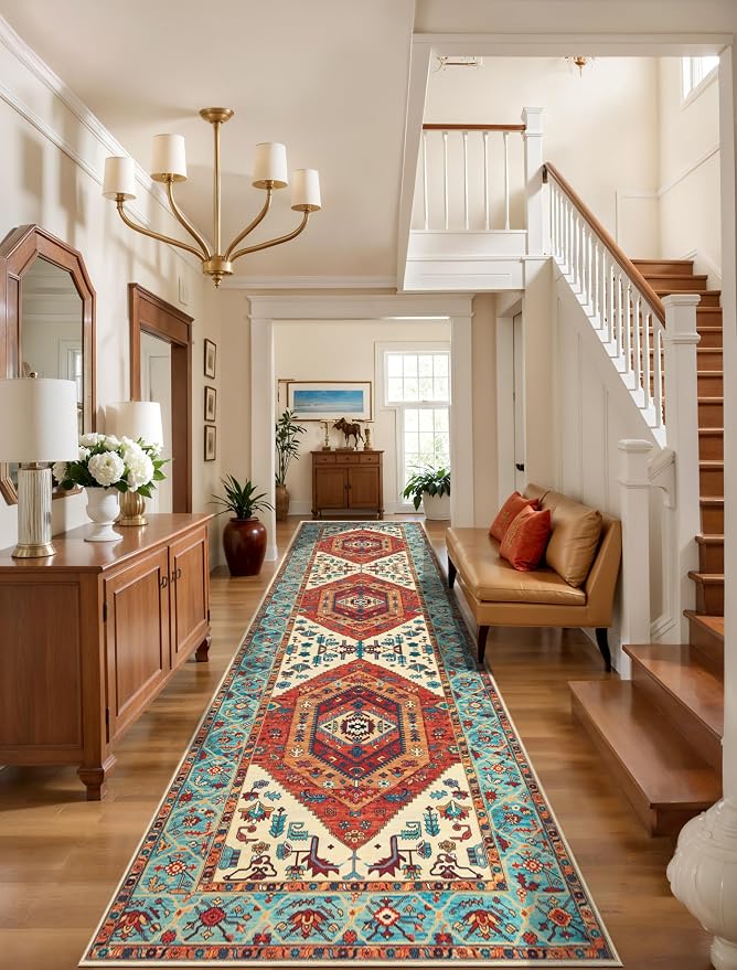 SERISSA 3x10 Washable Non Slip Boho Runner Rug by SERISSAHomeDecorCollection