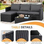 Shintenchi 4 Pieces Patio Furniture Sets, Outdoor Sofa Patio Sectional Sets All - Image 6