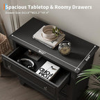 IDEALHOUSE 3 Drawer Dresser, Wooden Storage Chest of Drawers - Image 4