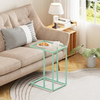 Easy Paws C Shaped Table, Glass Side End Table - Image 6