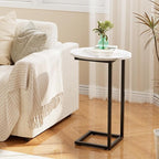 C Shaped End Side Table, Small Oval Couch Sofa Table - Image 6