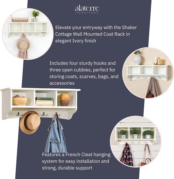 Shaker Cottage 36-Inch Wall-Mounted Coat Rack - Image 4