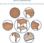 Jeco 3 Piece Rocker Wicker Chair Set - Image 6