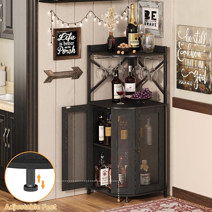 JKsmart Corner Bar Cabinet - Image 5