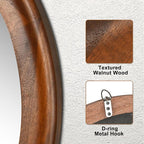 Round Wood Mirror for Wall, 24 Inch Circle Decorative Mirror - Image 4