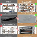 ROJASOP Shoe Rack with Covers, Stackable 10 Tier Tall Shoe Shelf Storage 50-55 - Image 6