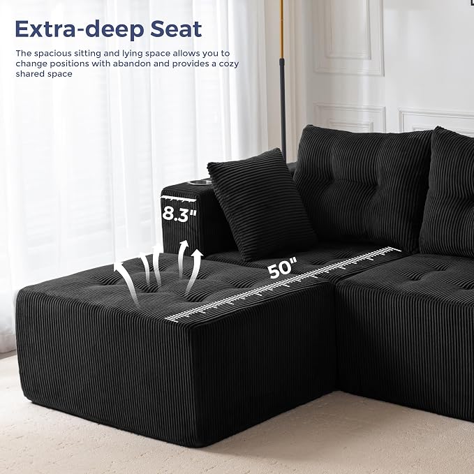 MAXYOYO Modular Sectional Sofa Couch, L Shaped Modern Cloud Couch - Image 7