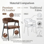 HNY Modern Dining Room Arm Chairs Set of 6, Retro Faux Leather Upholstered - Image 9
