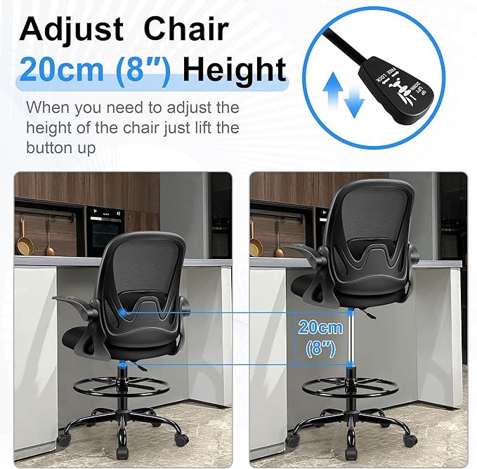 Drafting Chair Tall Office Chair - Image 6