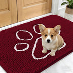 OLANLY Dog Door Mat for Muddy Paws 24x16, Paw Print Design Chenille Mud Mat | by OLANLY