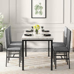 AWQM 5 Piece Dining Table Set for 4, Faux Marble Kitchen Table and Chairs for 4 - Image 5