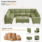 127'' Oversized U Shaped Modular Sofa, Sectional Couches - Image 2