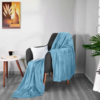Utopia Bedding Soft Fleece Bed Blanket King Size Washed Blue | Microfiber Plush - Image 7