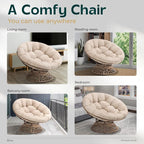 Bme Metal Oversized Swivel Papasan Chair, Living Room Chair - Image 6