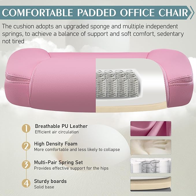 Leather Office Chair, PU Home Computer Desk Chairs - Image 5