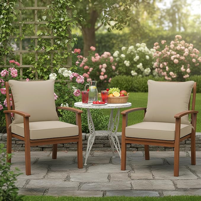 Summsun Patio Chair Cushions 22 x 22 Inch, Water Resistant Backrest Pillow and - Image 2