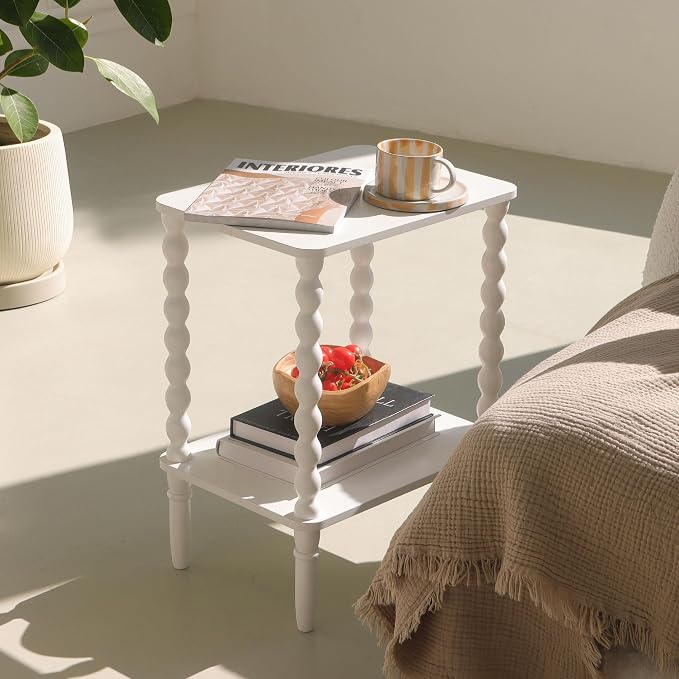 Fultyle White End Table, Small Side Table - Image 6