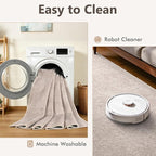 2x6 Oatmeal/White Runner Rug Washable Non-Slip - Image 6