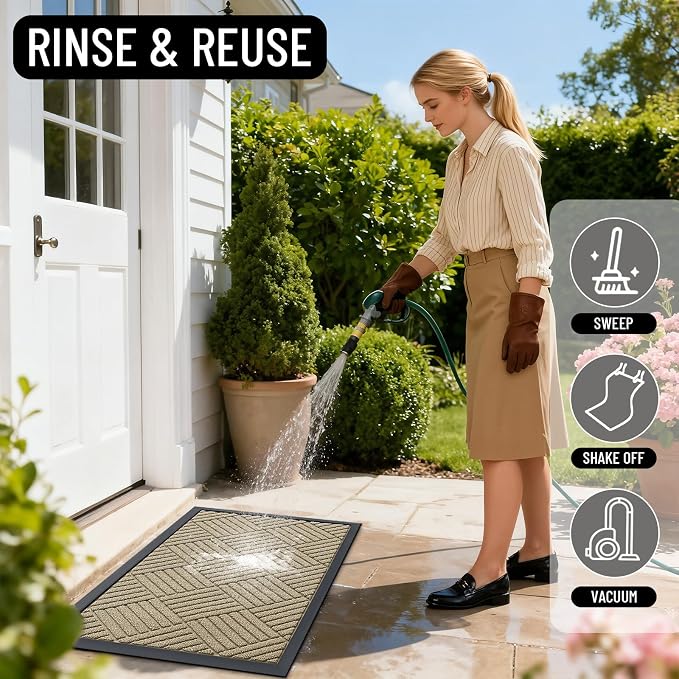 OLANLY Front Door Mat Outside Entrance 35x23, Waterproof Heavy-Duty Doormat | - Image 8