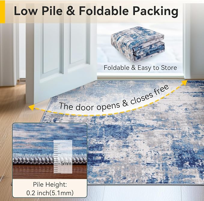 RELEANY Washable 3'x5' Abstract Area Rug - Image 6