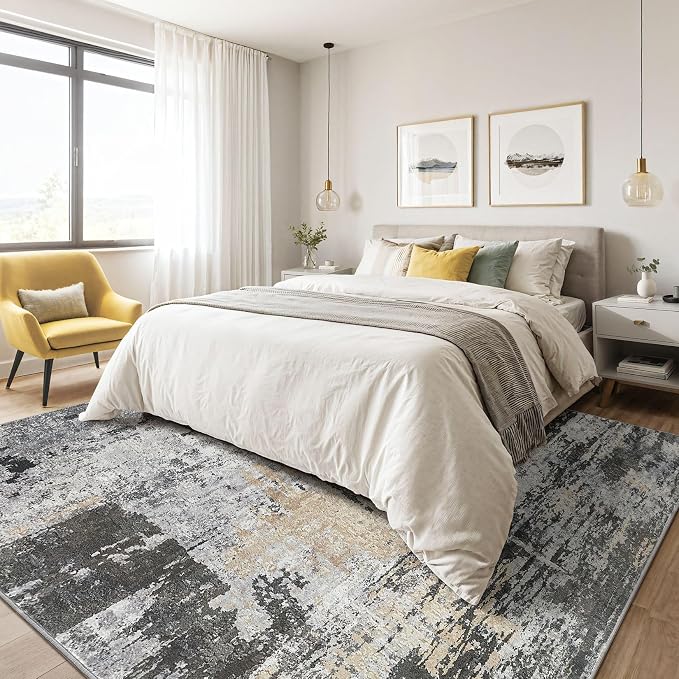 LOONGRUG 7x10 Area Rug Washable Large Neutral Modern Living Room Rugs | - Image 4