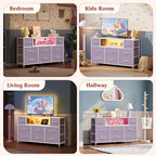 WLIVE Purple Dresser TV Stand for 45, 55 inch TV, Entertainment Center - Image 3