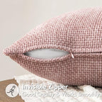 MIULEE Decorative Couch Throw Pillow Covers 20x20 Inch Pink 2 Pack | Modern - Image 5