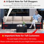 5 Piece Outdoor Patio Furniture Set, All Weather Conversation Set - Image 2